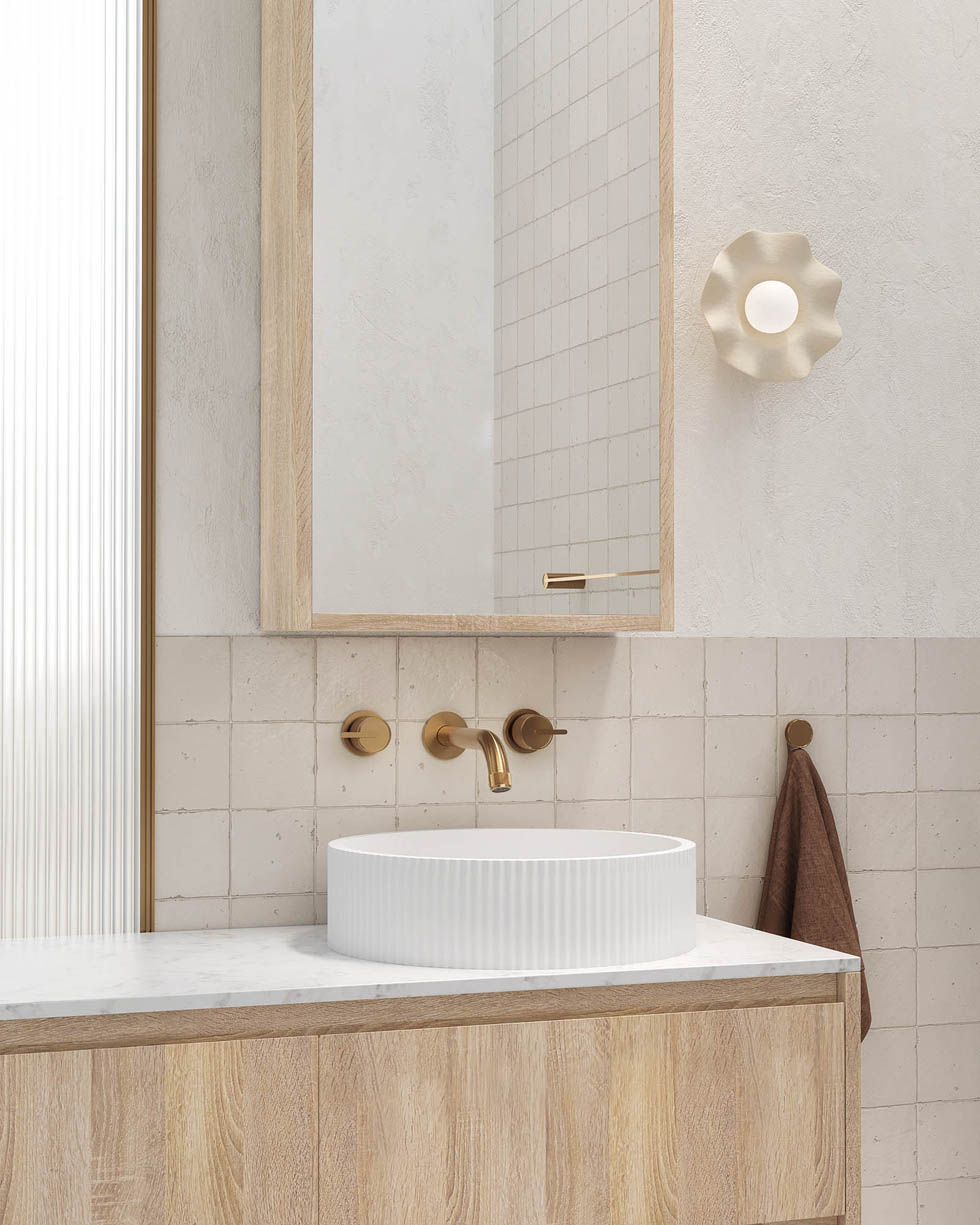 Get your grooves on with ABI Interiors’ Namika collection of reeded bathroom fixtures